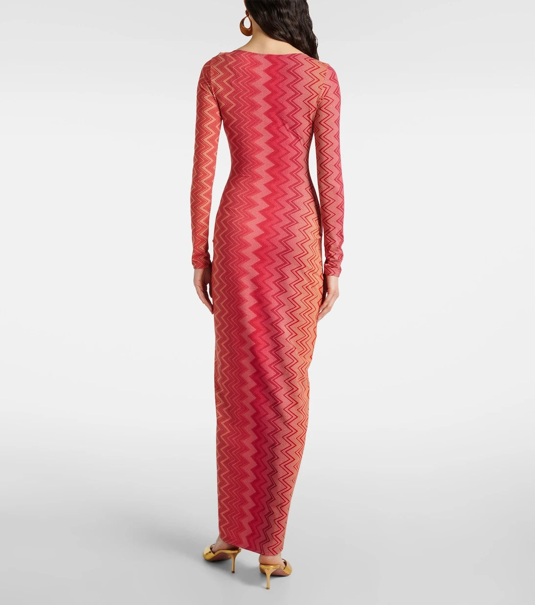 Missoni - فستان ميدي مزين بالشيفرون اللامع