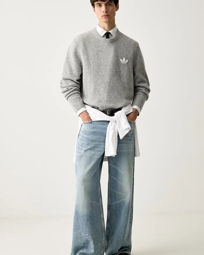 adidas Originals Erkek Yünlü Trefoil Essentials Kazak