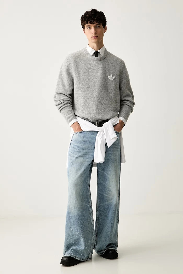 adidas Originals Erkek Yünlü Trefoil Essentials Kazak