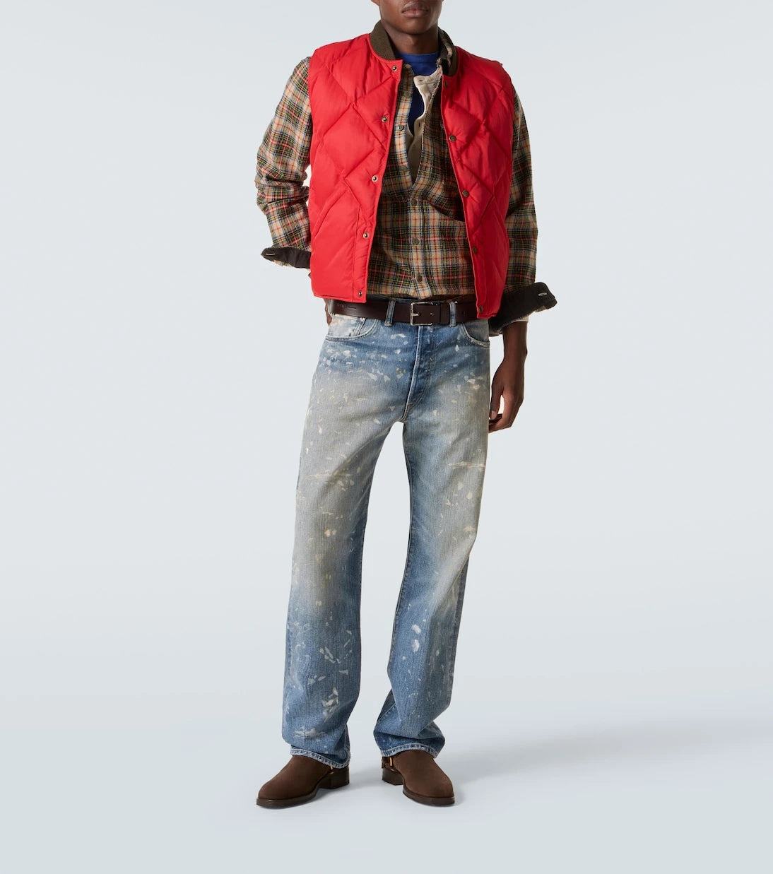 RRL - Plaid wool and cotton-blend twill shirt