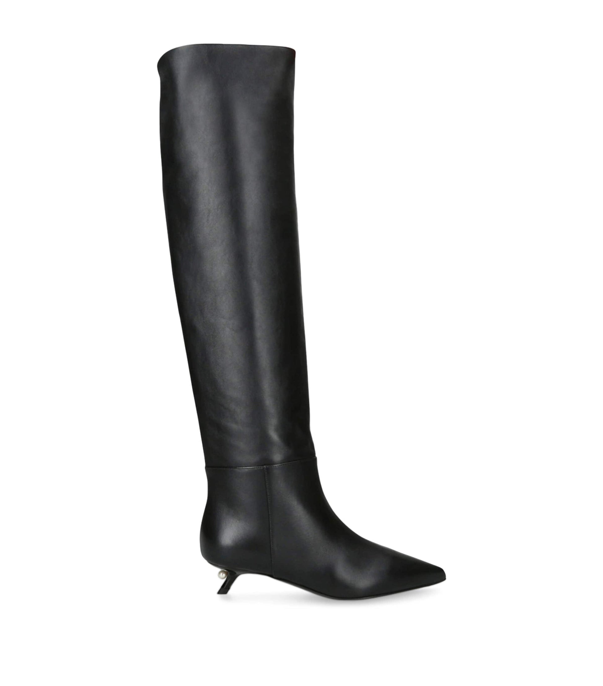 Alevi Black Leather Derby Knee-High Boots 35