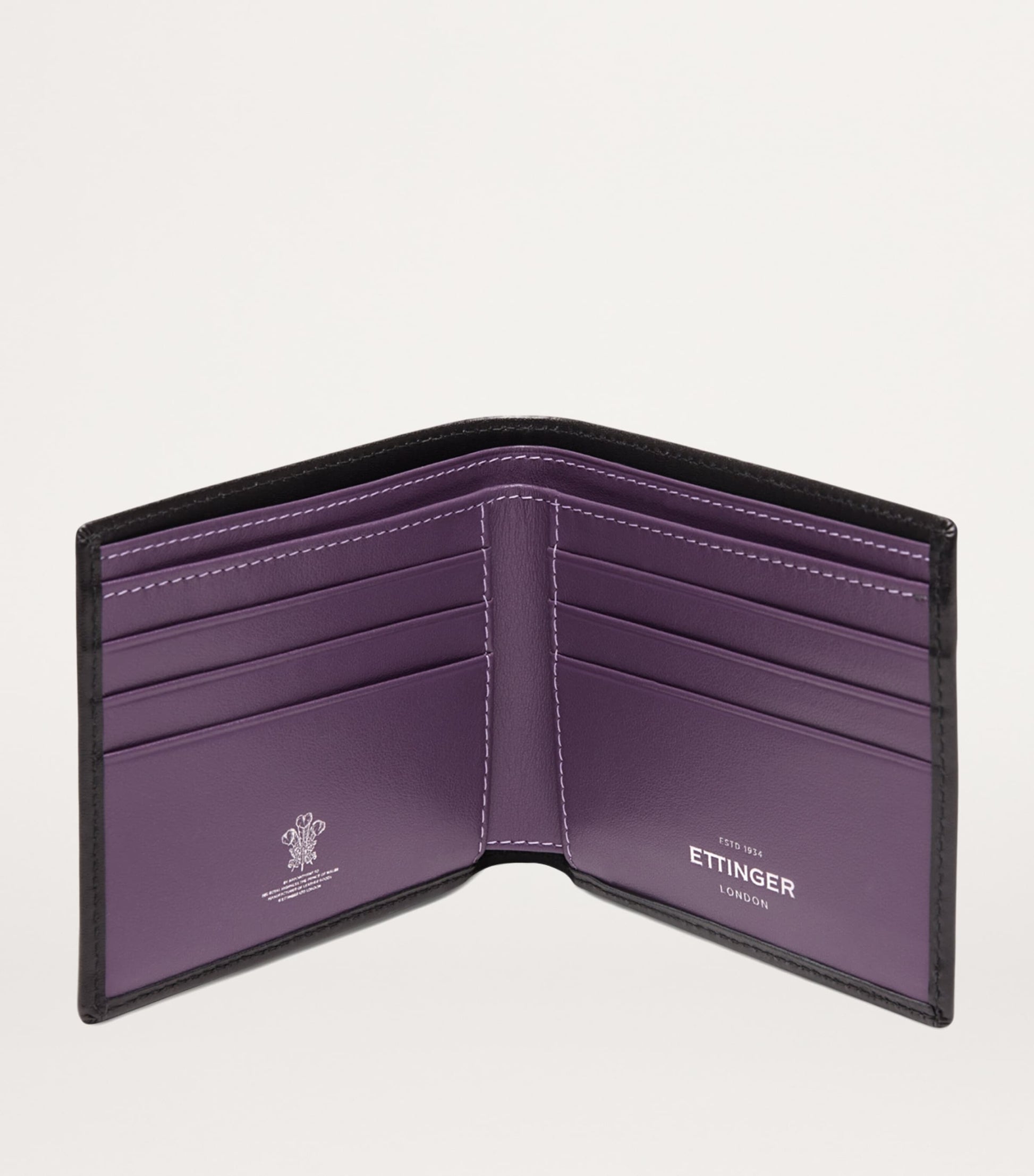 Ettinger Purple 6-Slot Sterling Bifold Wallet