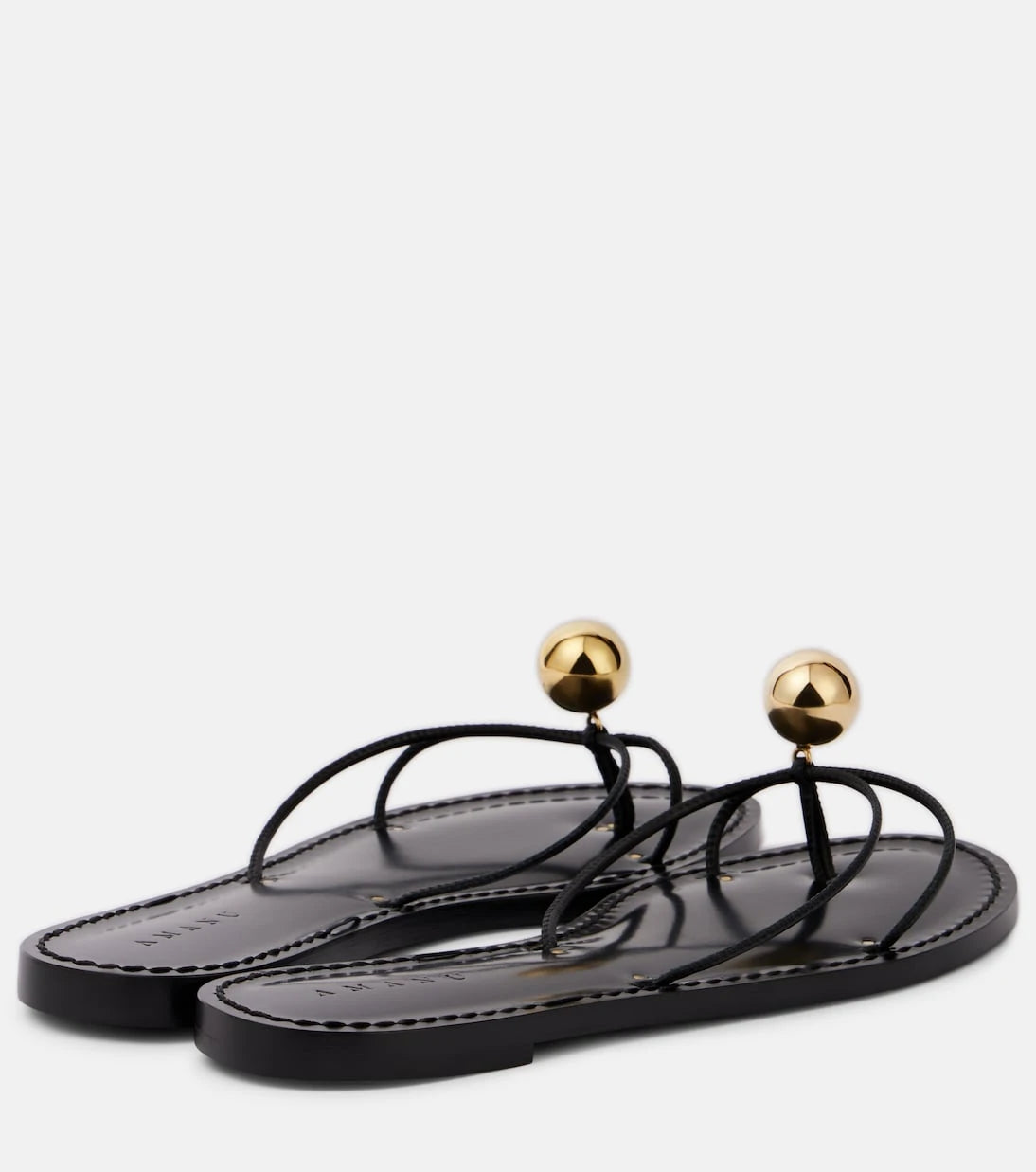 Amanu - Malawi embellished leather thong sandals