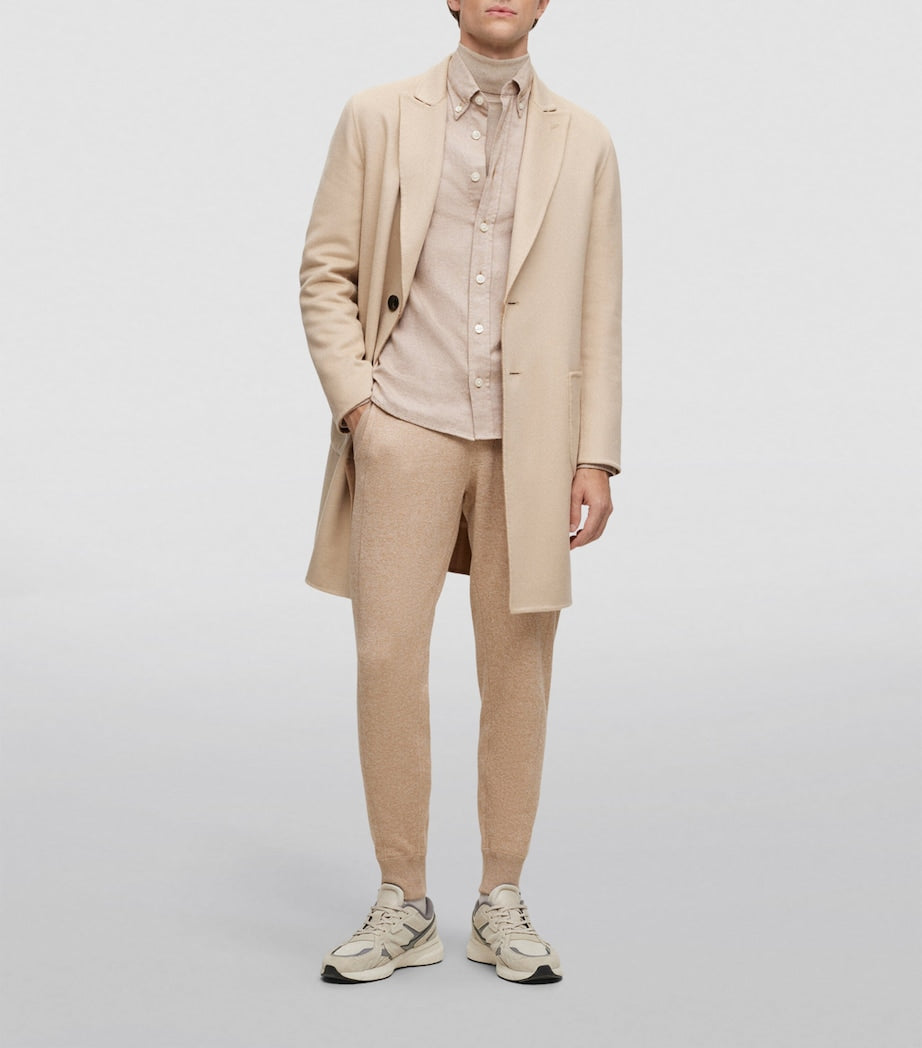 BOSS Beige Camel Hair Overcoat
