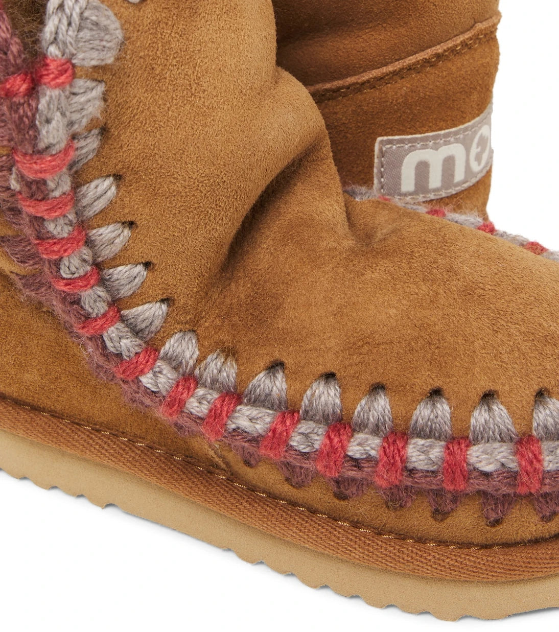 Mou Kids - Embroidered shearling-lined suede boots