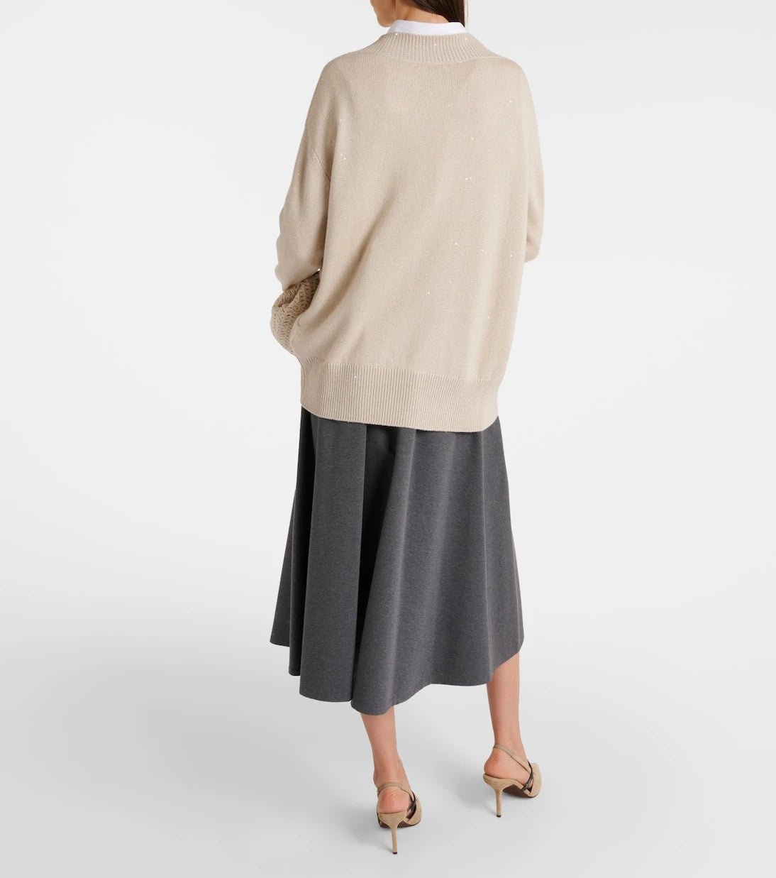 Brunello Cucinelli - Embellished cashmere and silk sweater