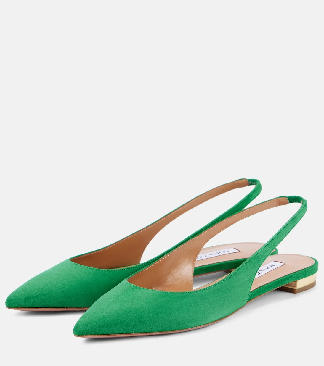 Aquazzura - Purist suede slingback flats