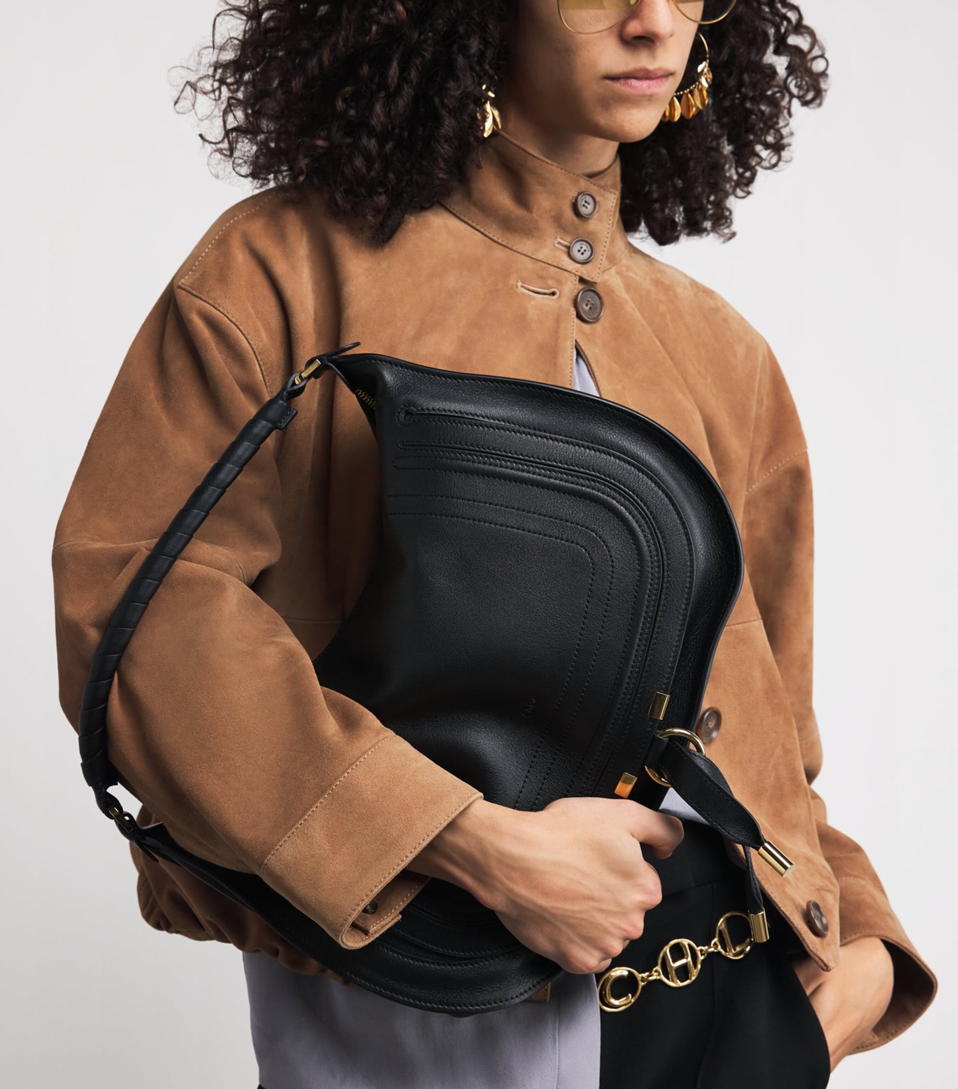 Calfskin Marcie Shoulder Bag