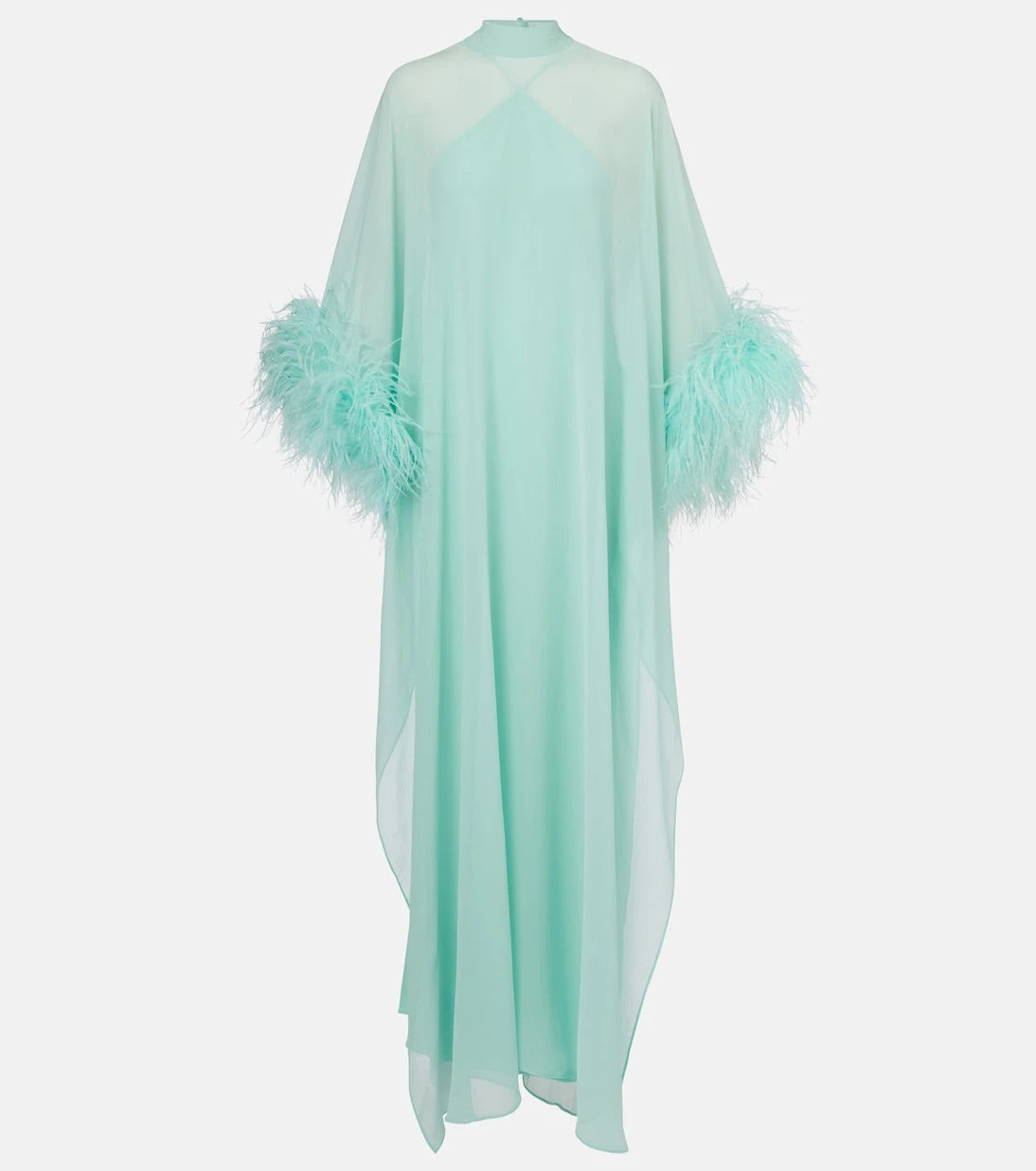 Taller Marmo - Penelope feather-trimmed silk kaftan