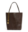 Brown Medium Calfskin Spin Tote Bag