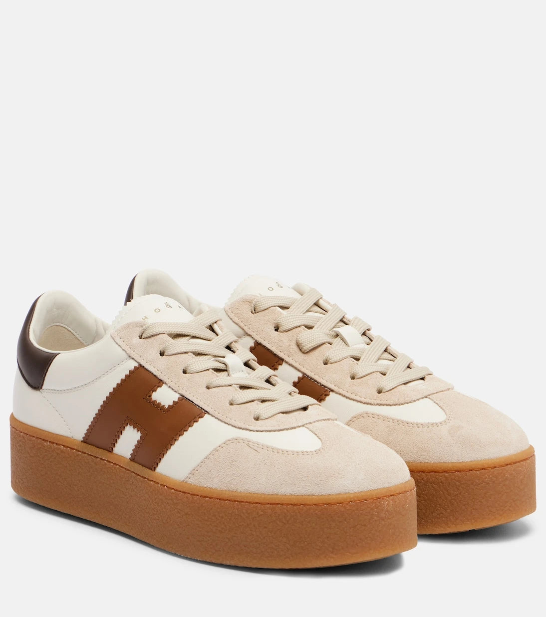 Hogan - H681 leather and suede platform sneakers