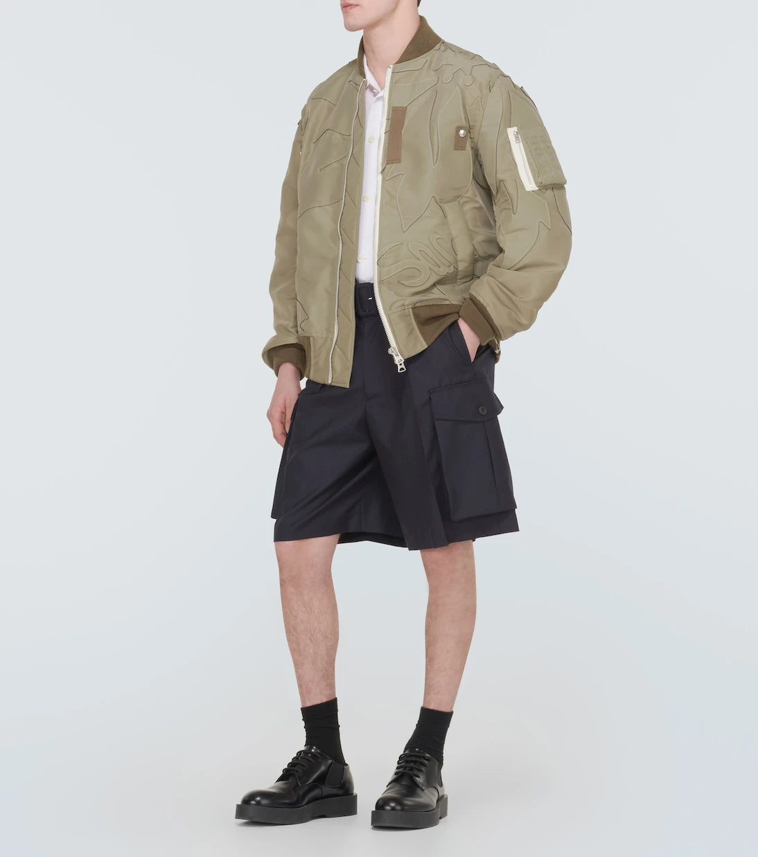 Sacai - Embroidered twill bomber jacket