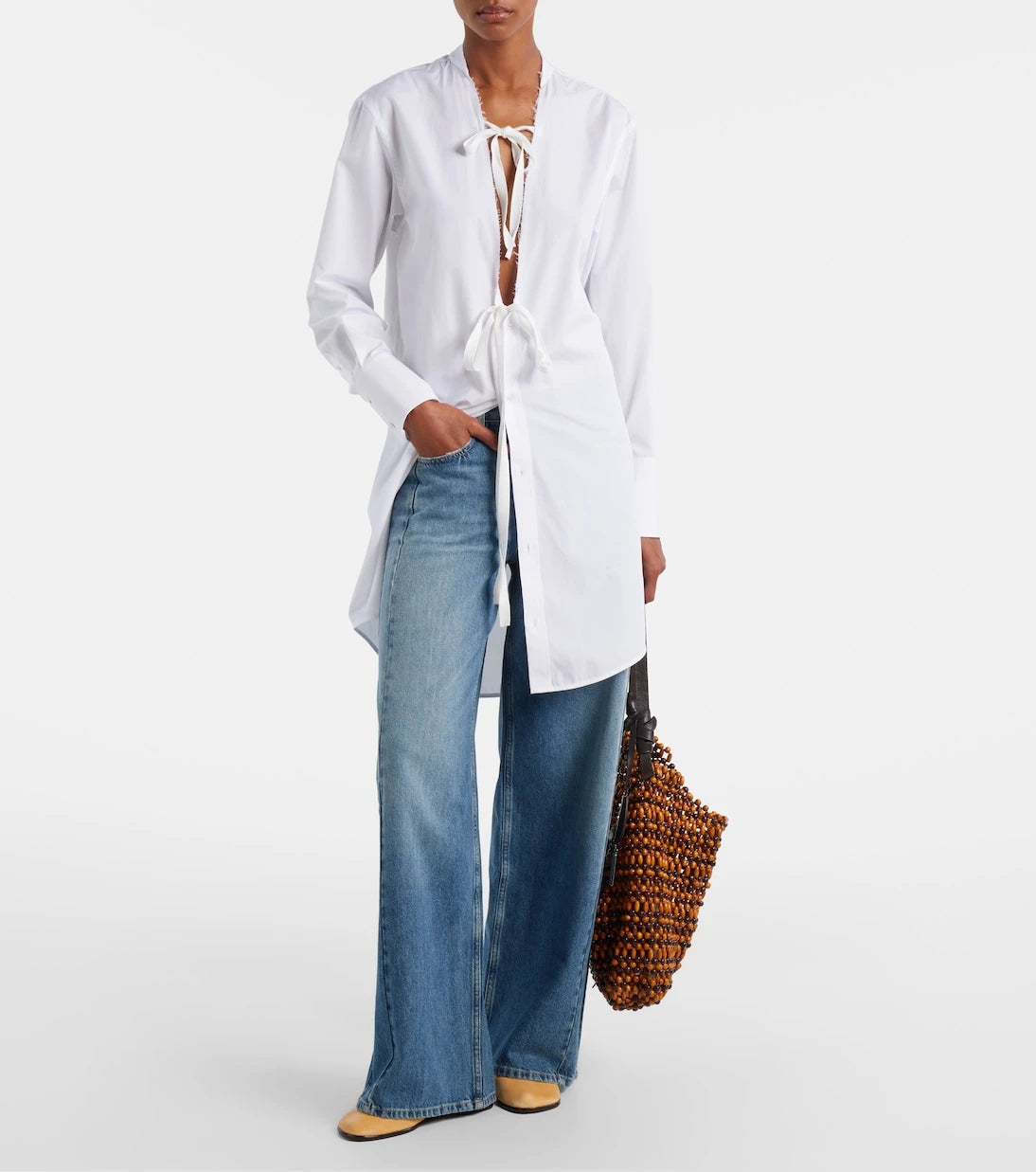 AG Jeans - بنطلون جينز جيسولو بقصة أرجل واسعة