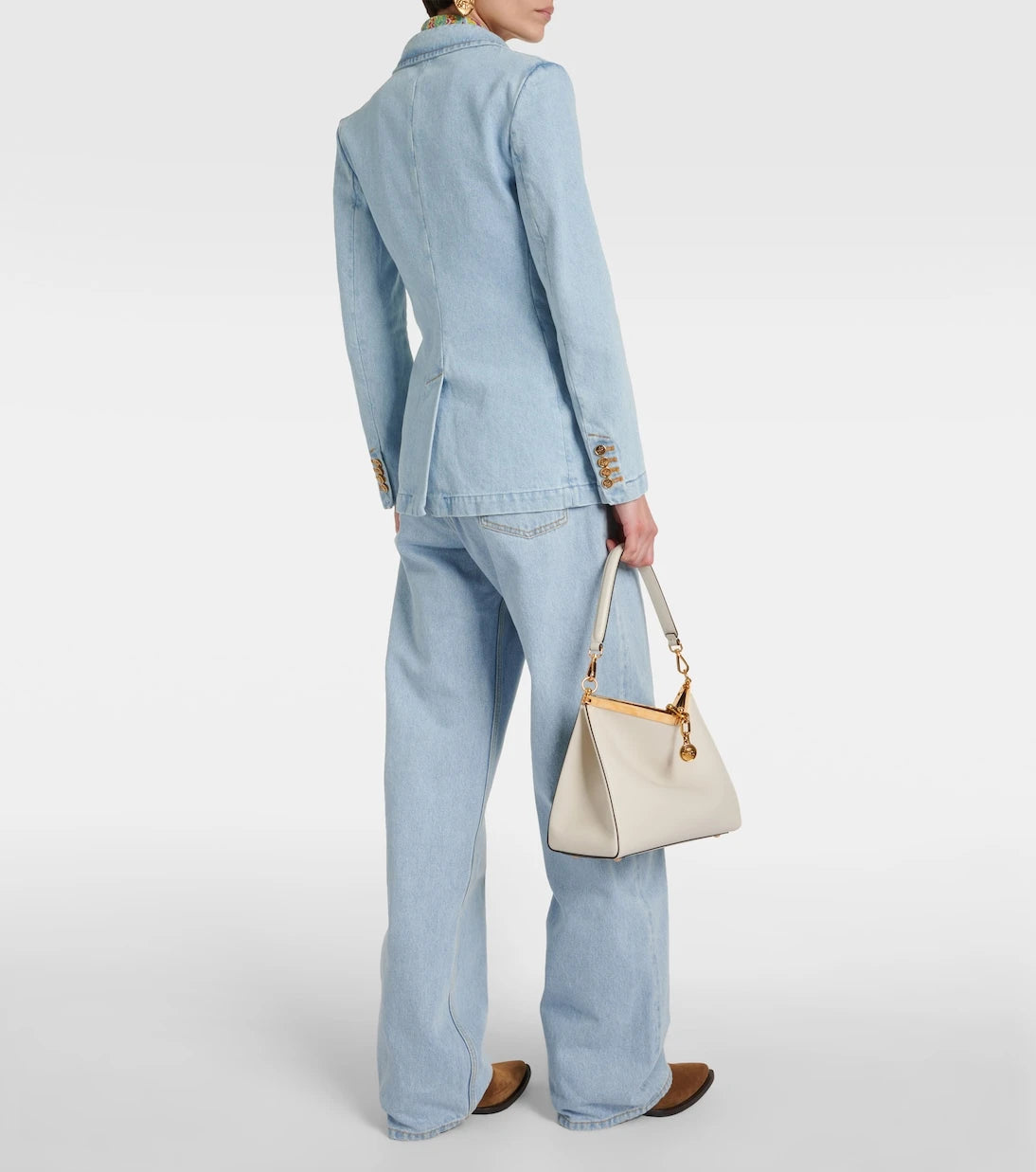Etro - Embroidered denim blazer
