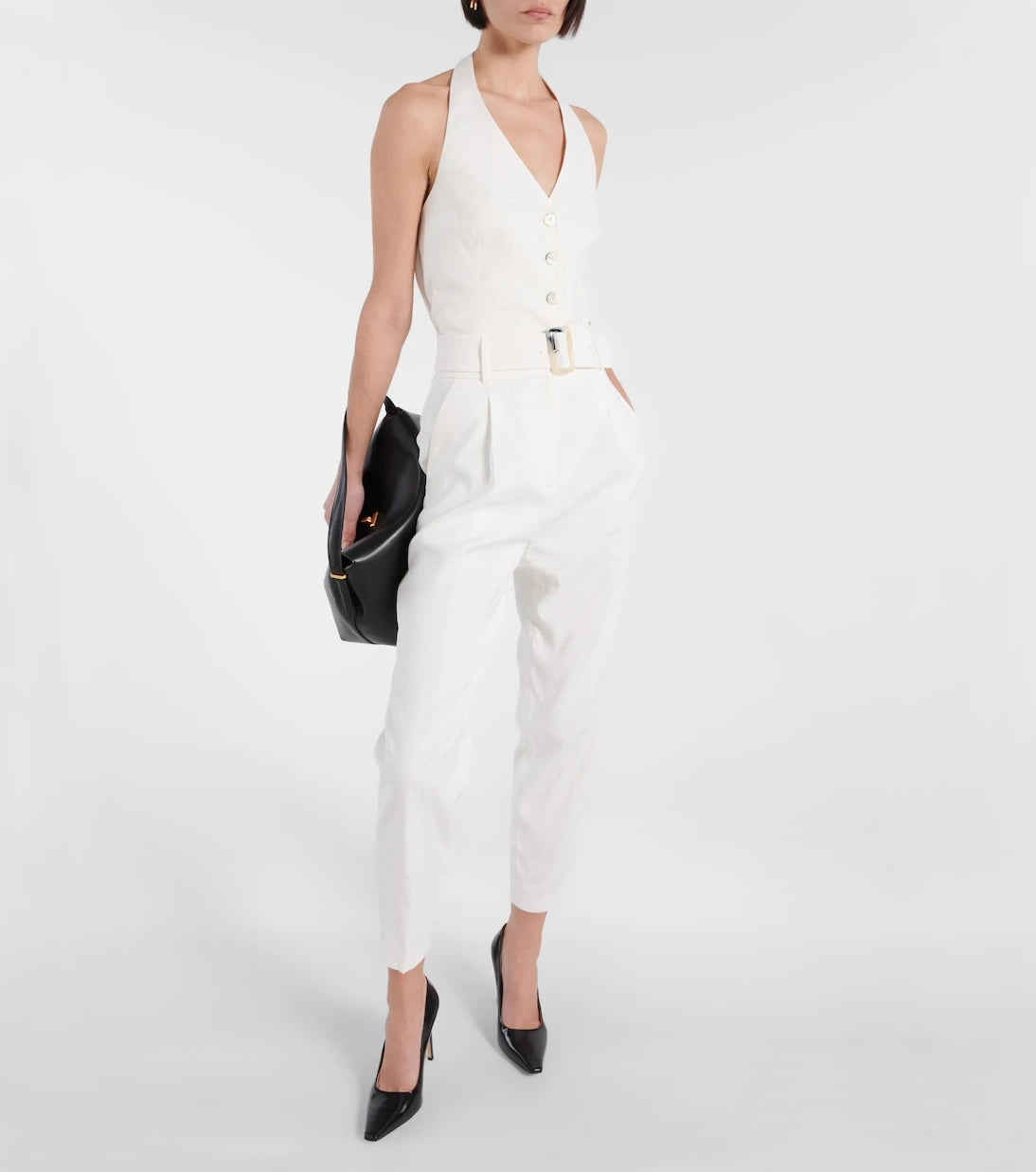 Veronica Beard - Sofia high-rise linen-blend tapered pants