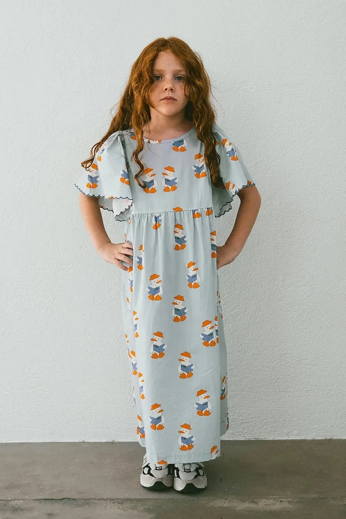 Детска памучна рокля Tinycottons READERS DRESS