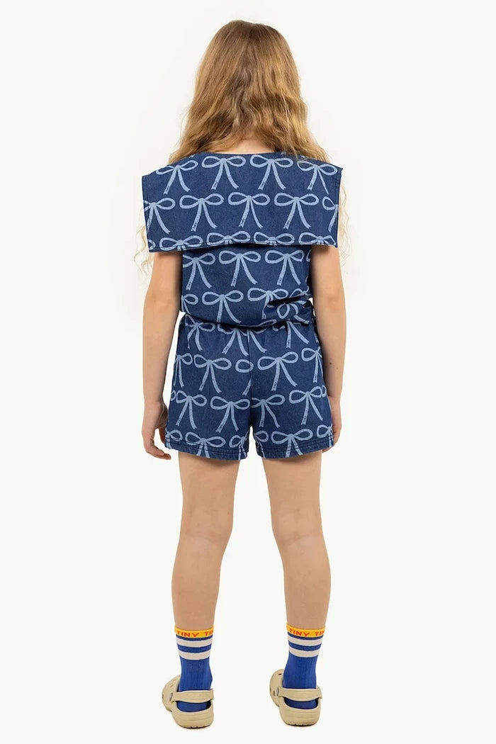 Детска блуза от деним Tinycottons BOWS BLOUSE