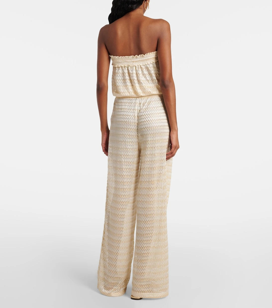 Melissa Odabash - Viv knitted strapless lamé jumpsuit