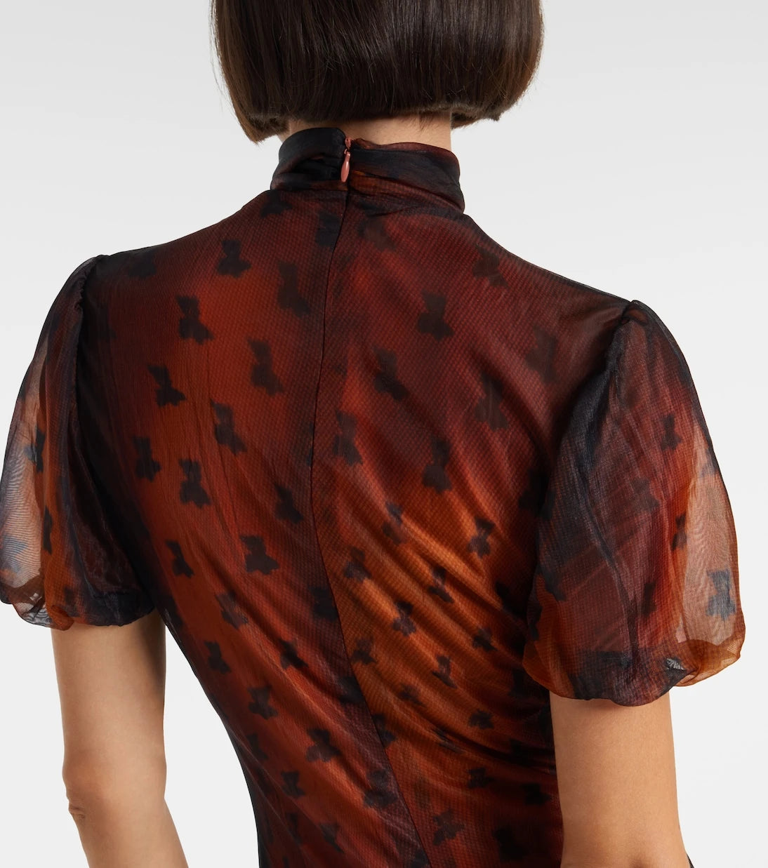 Acne Studios - Bow-detail printed sheer midi dress