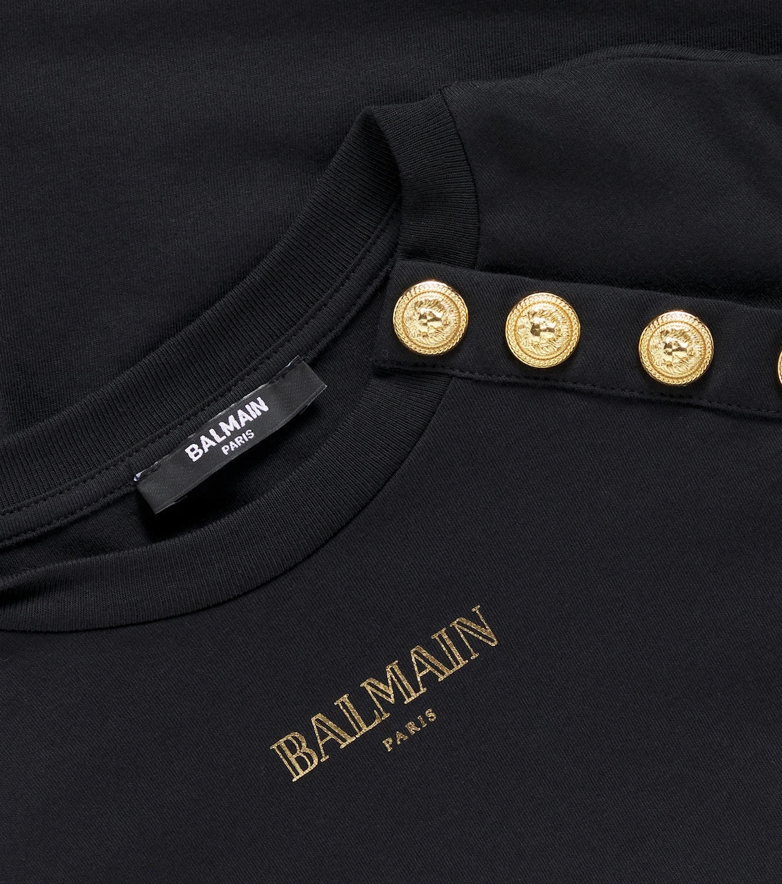 Balmain Kids - تي شيرت جيرسيه قطني بالشعار