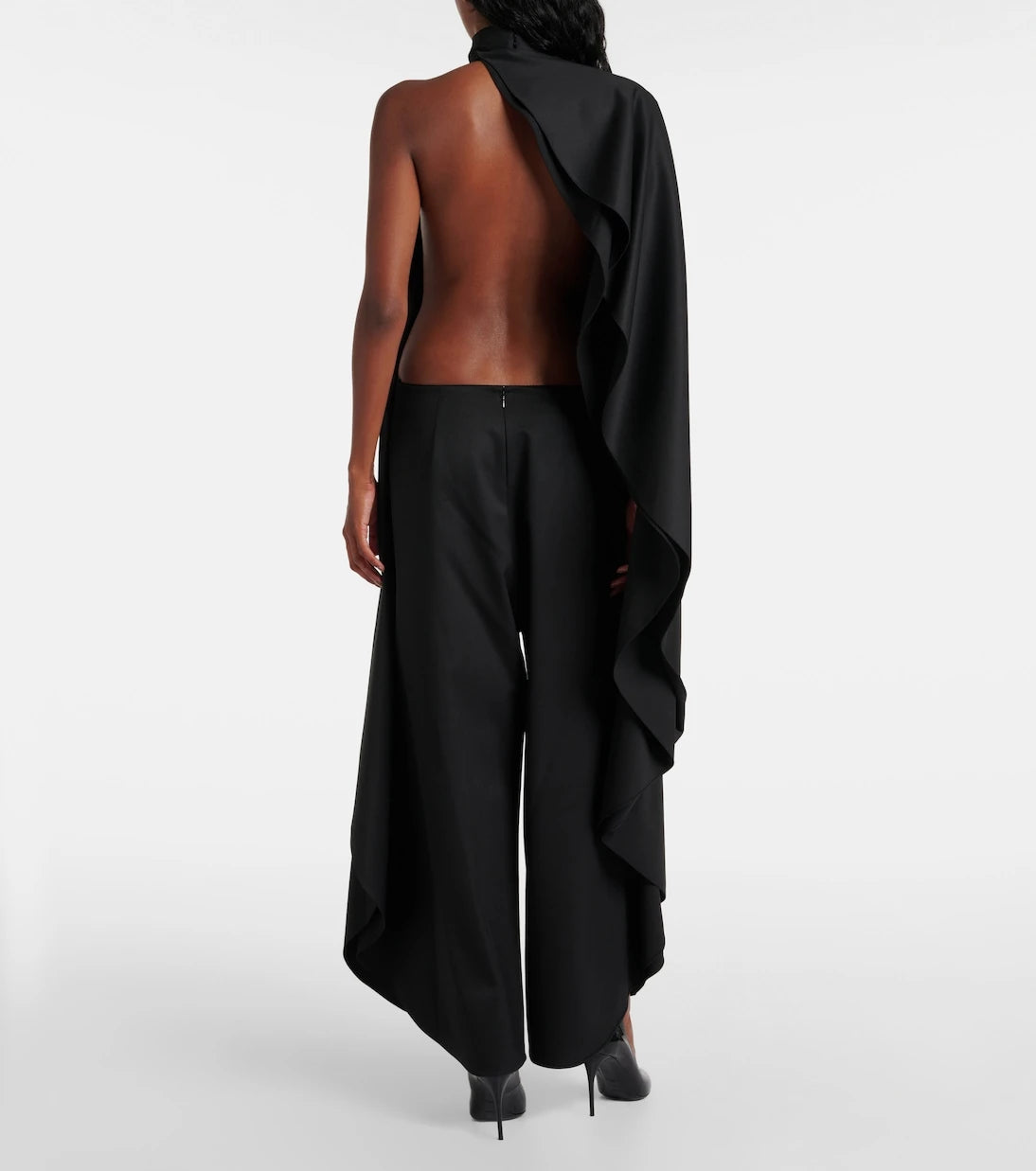 Alaïa - Open-back wool grain de poudre jumpsuit