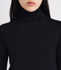 Max Mara Blue Virgin Wool Roll-Neck Sweater