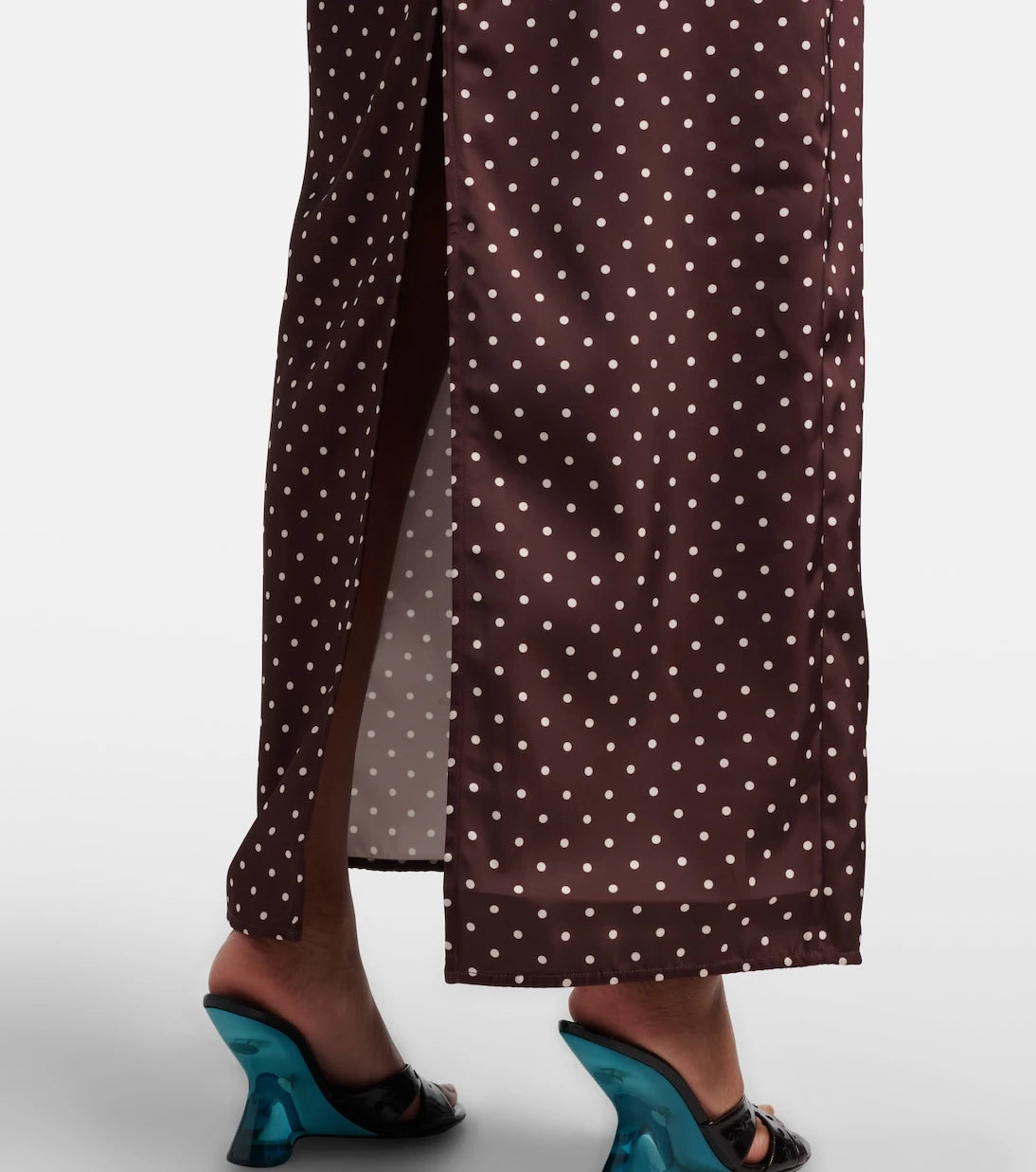 Rotate - Polka-dot satin gown