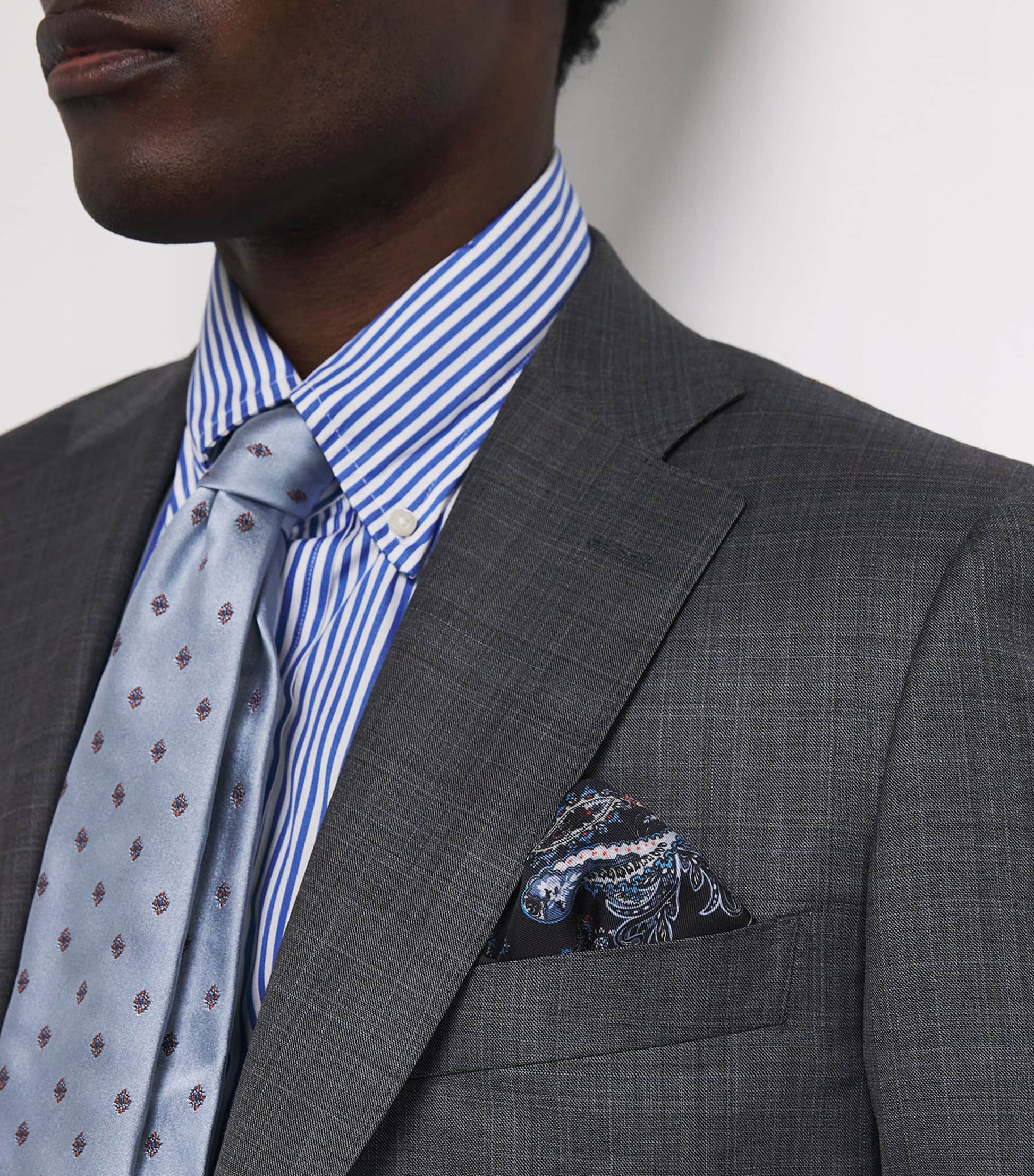 Silk Paisley Print Pocket Square