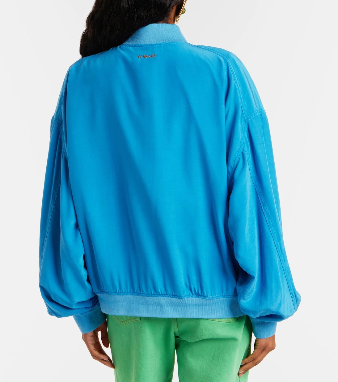 Versace - Oversized silk poplin blouson jacket
