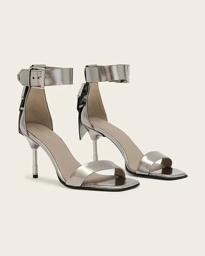 AllSaints Noir Mid Sandal Deri Sandalet