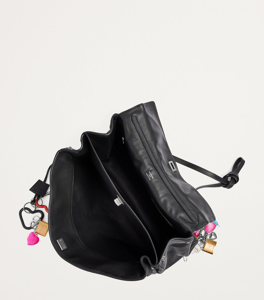 Balenciaga Black Leather Rodeo Shoulder Bag