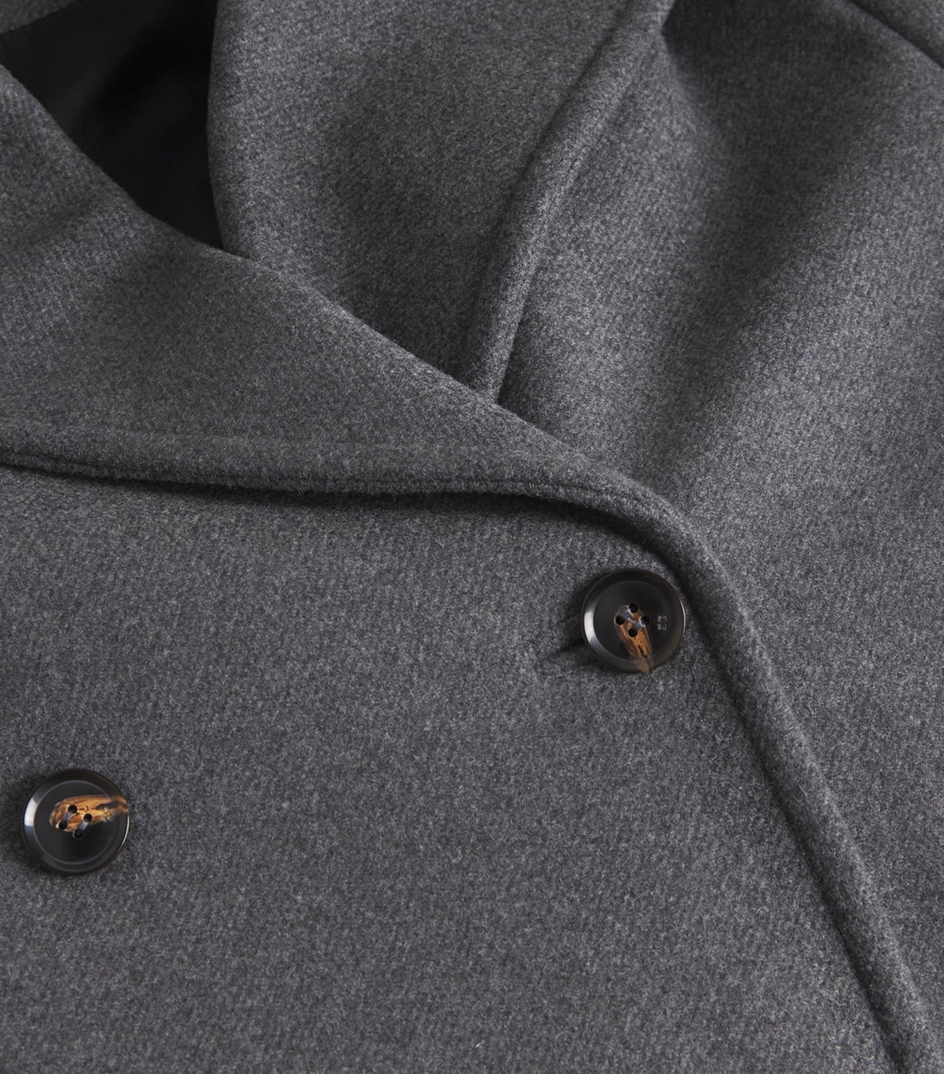 GANNI Grey Recycled Wool-Blend Longline Pea Coat
