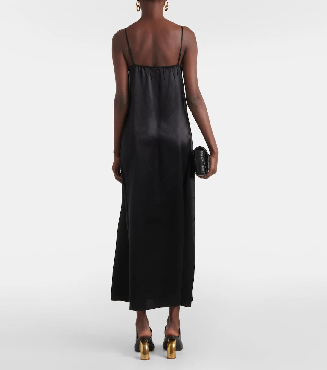CO - Lace-trimmed silk satin slip dress