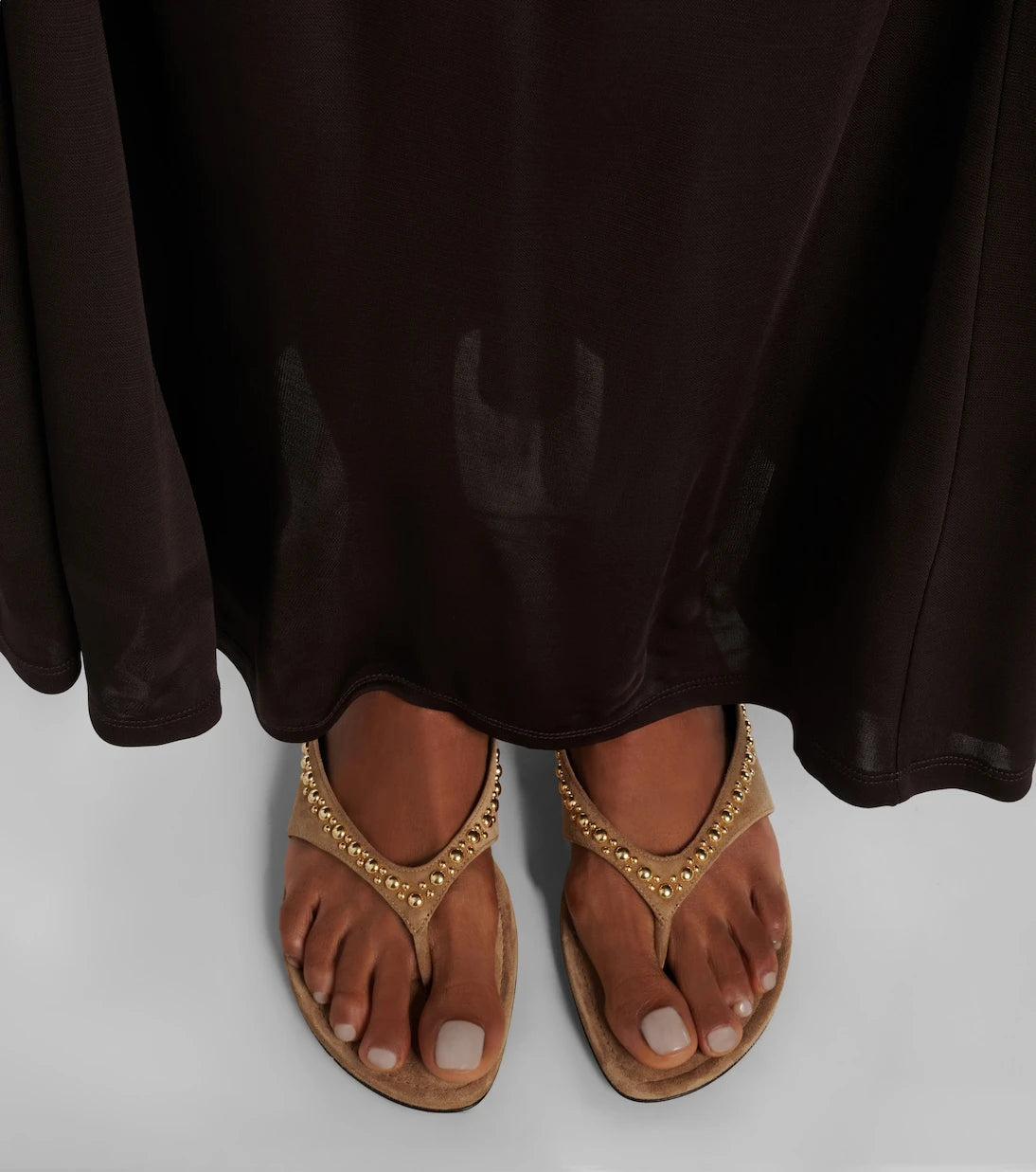 Herbert Levine - Sun-kissed embellished suede thong sandals