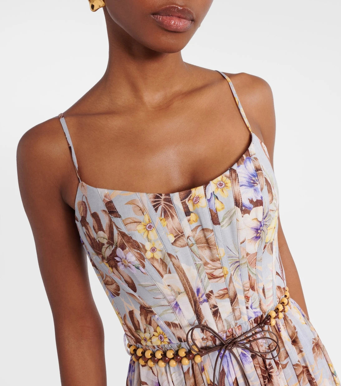 Zimmermann - Rhiannon floral cotton bustier dress