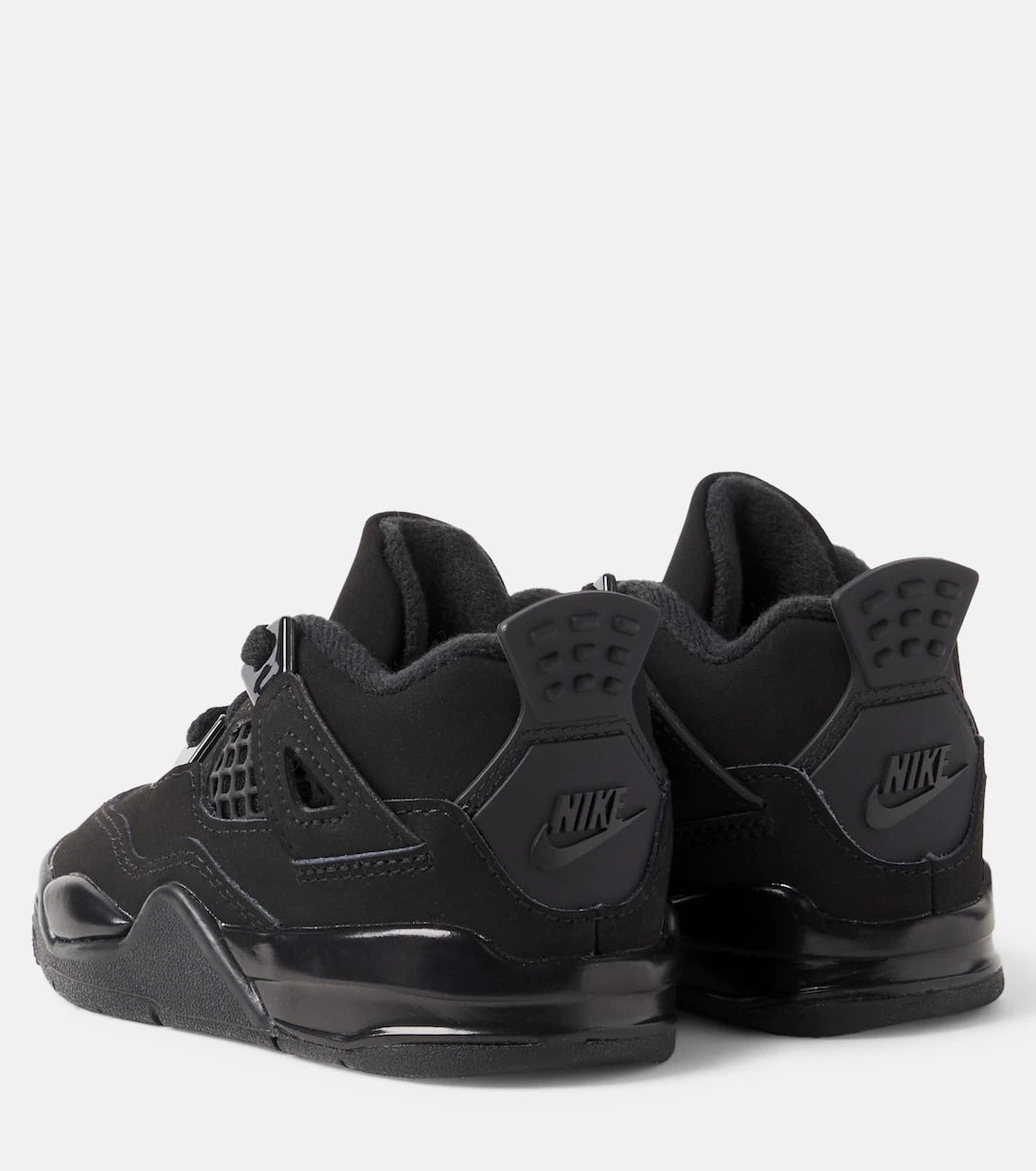Nike Kids - حذاء سنيكرز Air Jordan 4 Retro الجلدي للأطفال الرضع