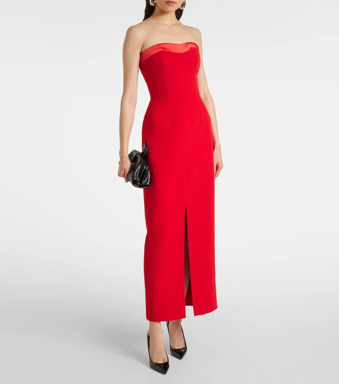 Safiyaa - Sydney satin-trimmed midi dress