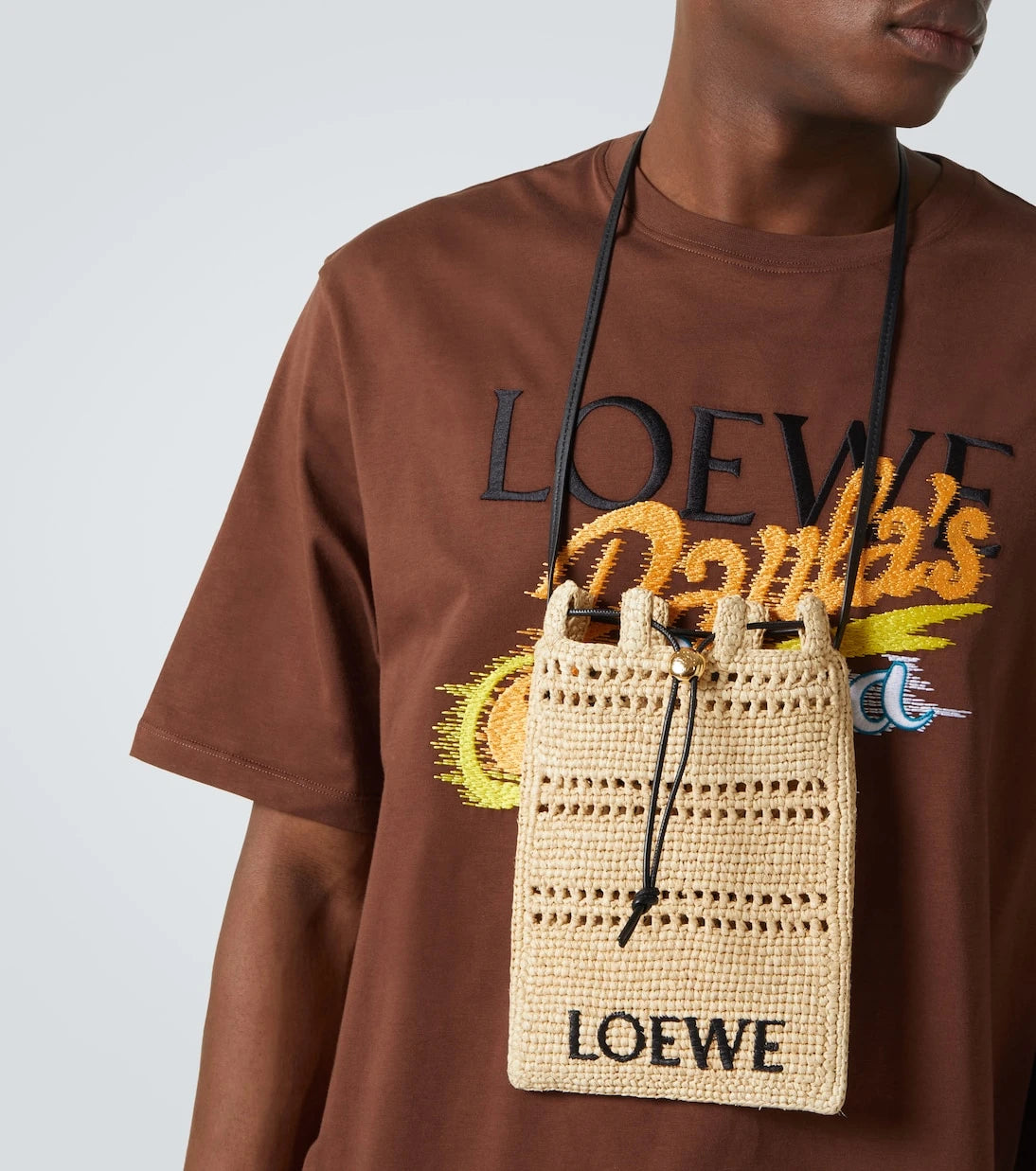 Loewe - Paula's Ibiza logo raffia crossbody bag