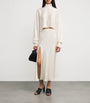 LAPOINTE Ivory Satin Midi Skirt