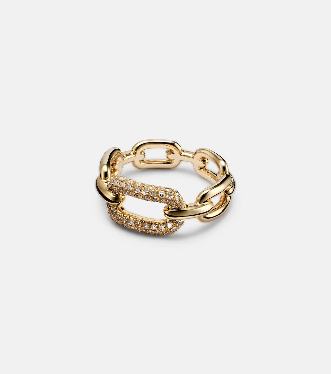 Shay Jewelry - Cable Link 18kt gold ring with diamonds