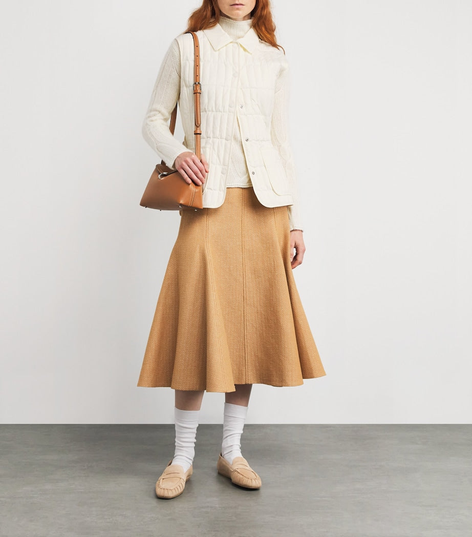 Ivory Quilted Helia Gilet