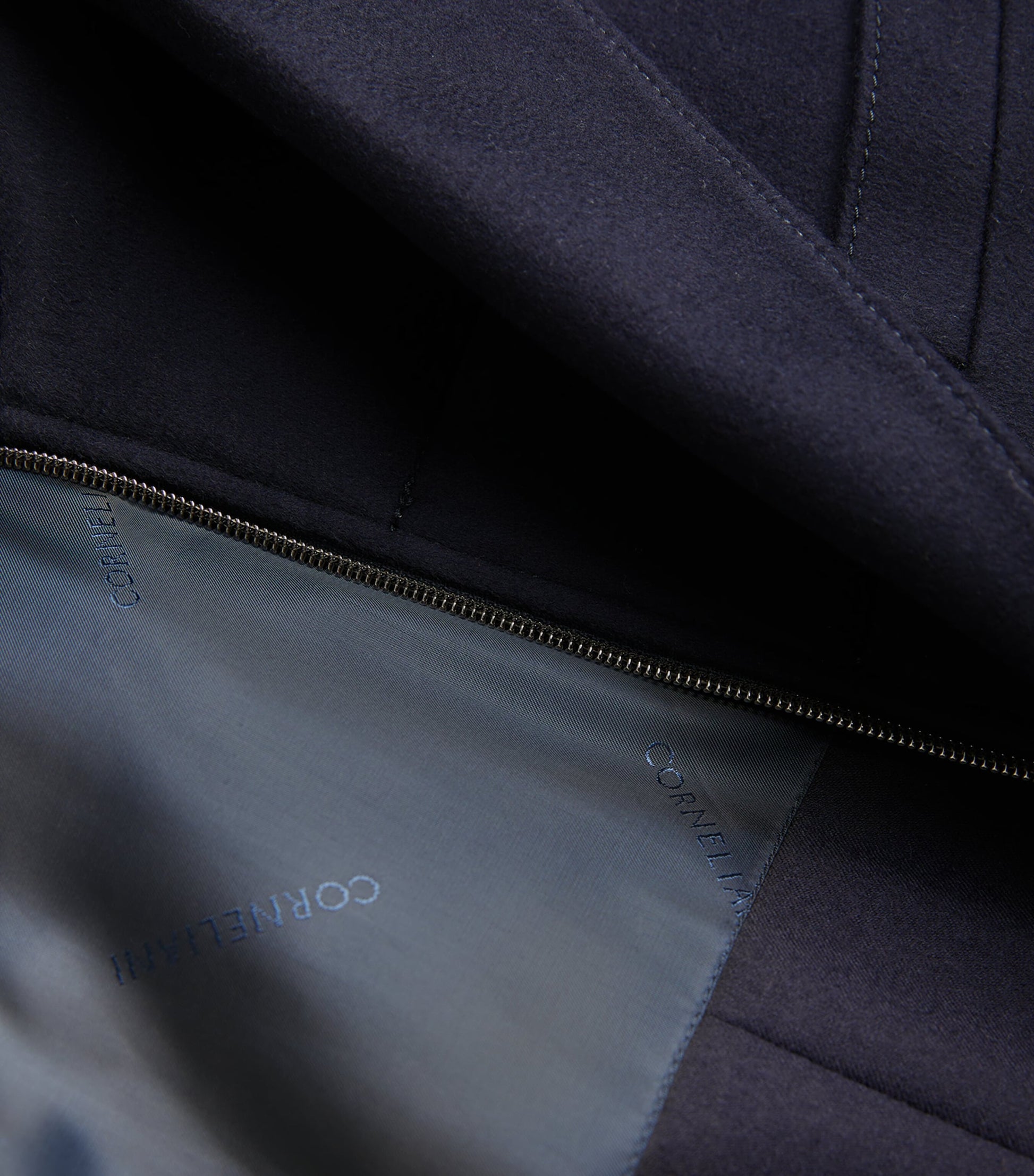 Navy Virgin Wool Overcoat