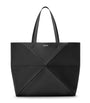 Large Leather Puzzle Fold Tote Bag BLACK