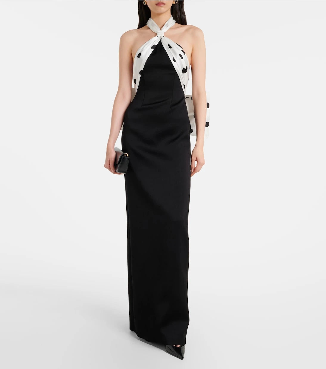 David Koma - Polka-dot halterneck gown