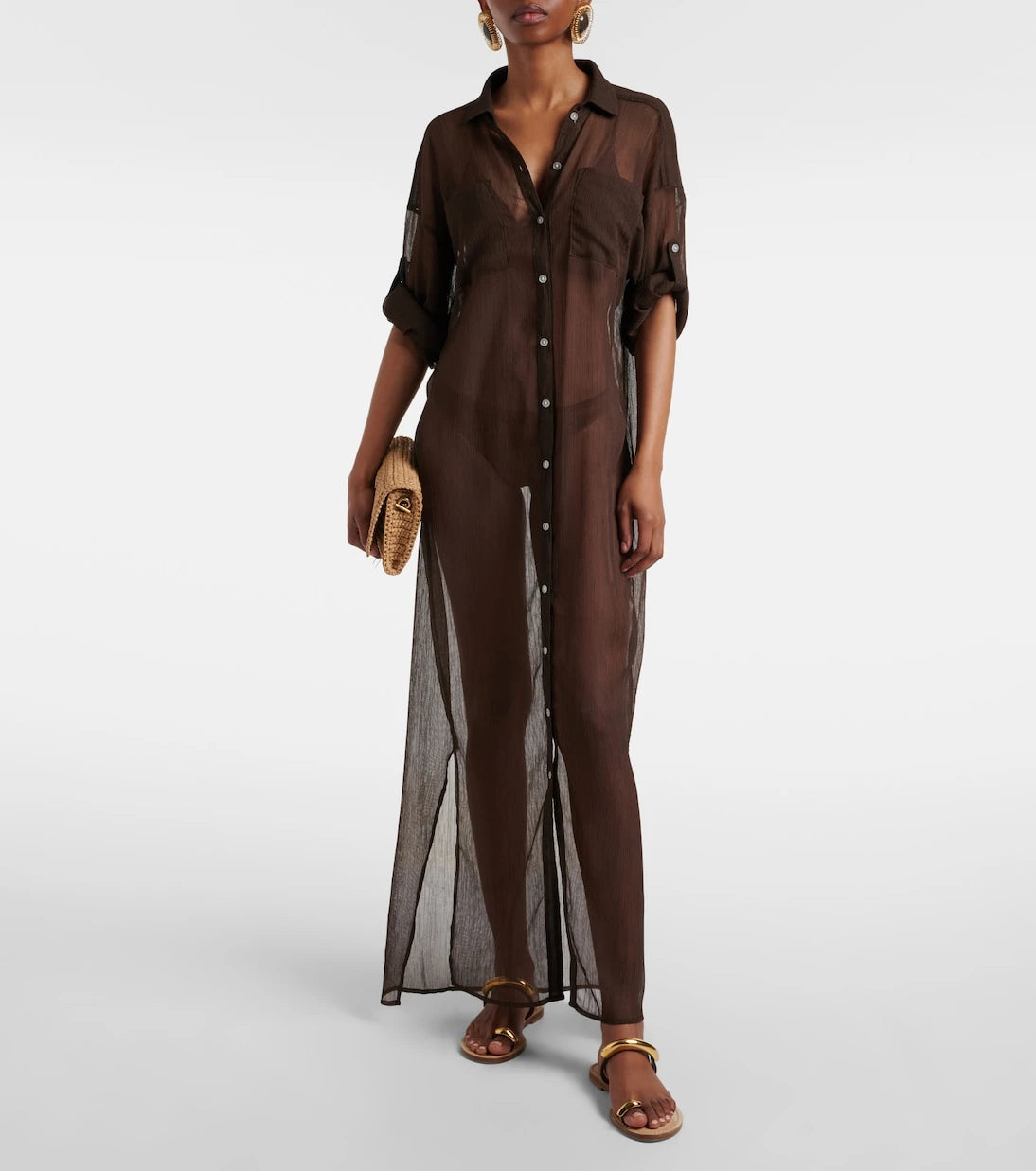 Jade Swim - Mika sheer shirt dress
