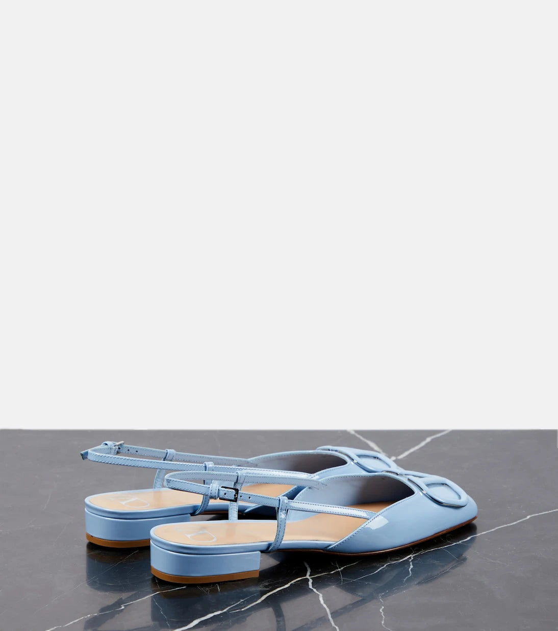 Valentino Garavani - VLogo Signature leather slingback flats