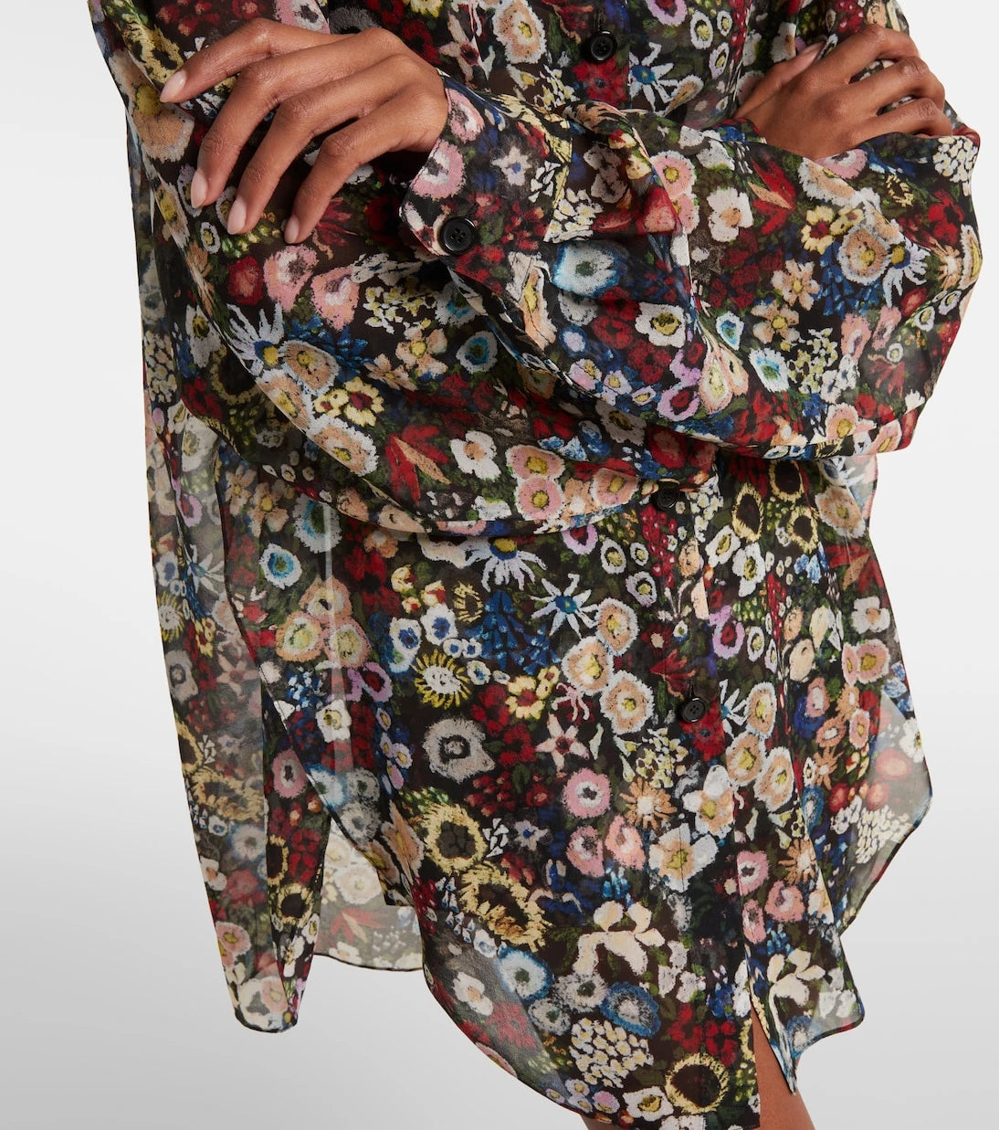 Khaite - Goya floral silk chiffon shirt