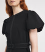 Claudie Pierlot Black Belted Ruffle-Collar Mini Dress