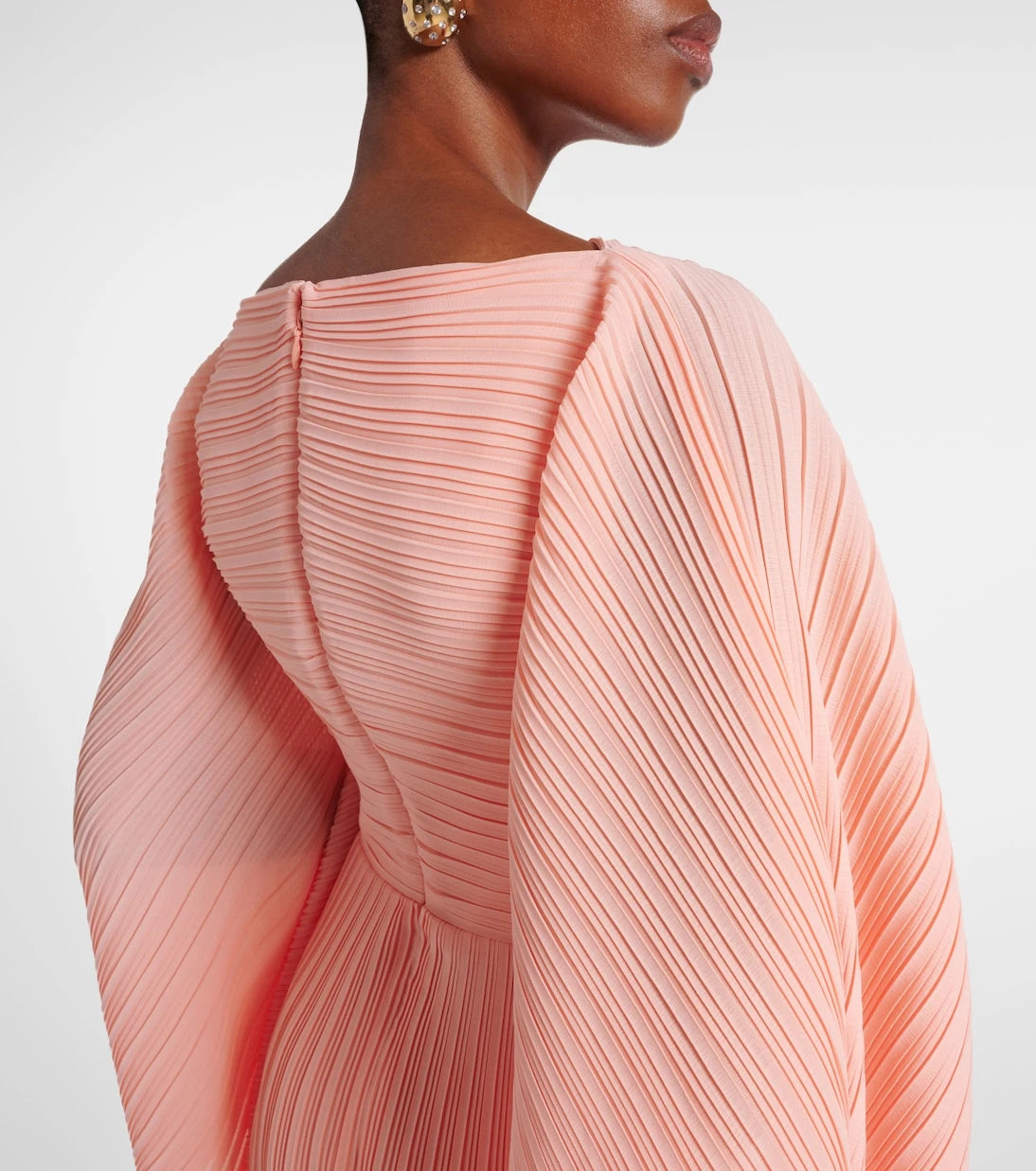Solace London - Adami plissé caped maxi dress