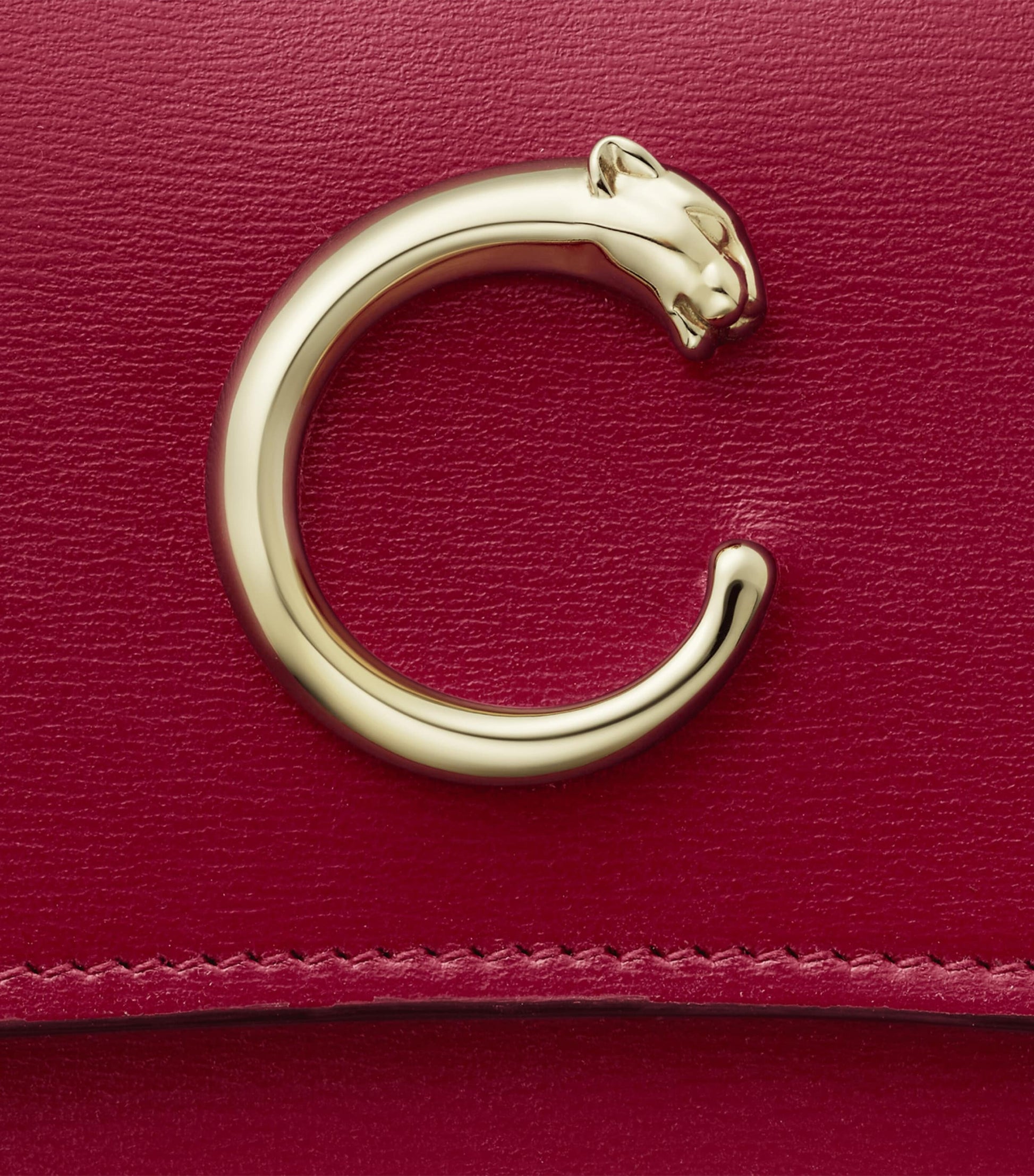 Red Calfskin Panthère de Cartier Wallet